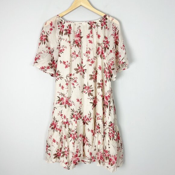 Abercrombie & Fitch Peasant Dress Floral Flutter Boho Cottage Size XL Women's - Picture 3 of 4